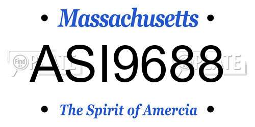 ASI9688 Massachusetts License Plate