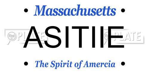 ASITIIE Massachusetts License Plate