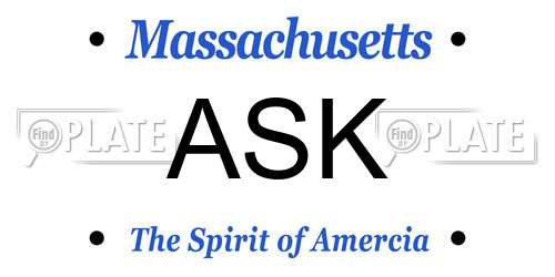 ASK Massachusetts License Plate