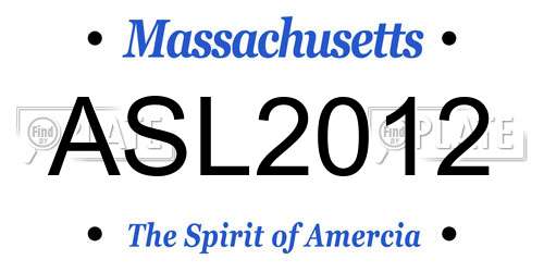 ASL2012 Massachusetts License Plate