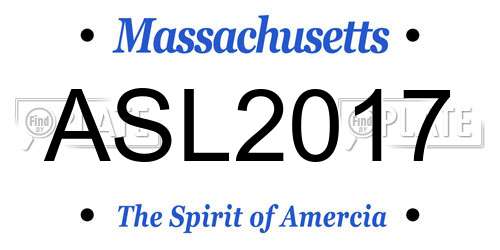 ASL2017 Massachusetts License Plate