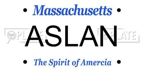 ASLAN Massachusetts License Plate
