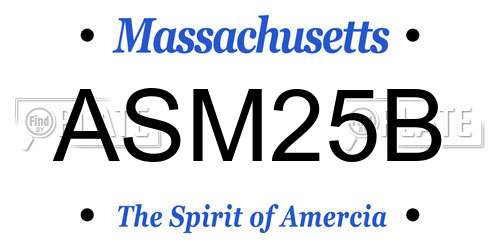 ASM25B Massachusetts License Plate