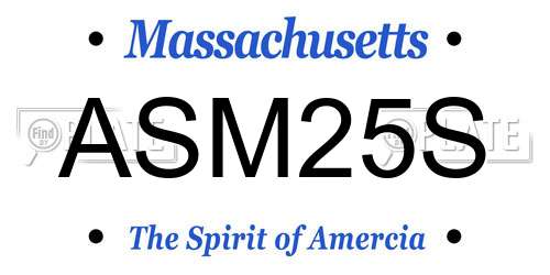 ASM25S Massachusetts License Plate