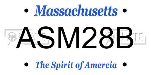 ASM28B Massachusetts License Plate