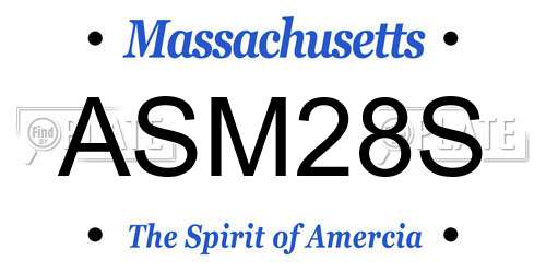ASM28S Massachusetts License Plate