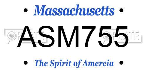 ASM755 Massachusetts License Plate