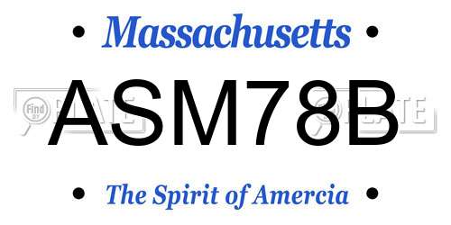 ASM78B Massachusetts License Plate
