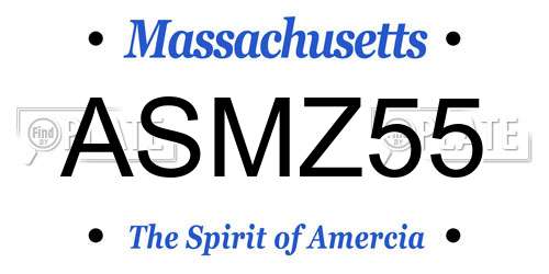 ASMZ55 Massachusetts License Plate