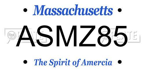 ASMZ85 Massachusetts License Plate