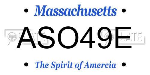 ASO49E Massachusetts License Plate