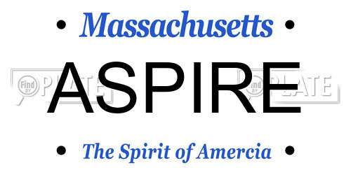 ASPIRE Massachusetts License Plate