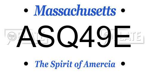 ASQ49E Massachusetts License Plate