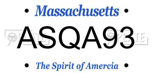 ASQA93 Massachusetts License Plate