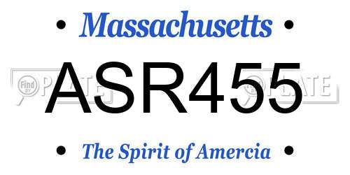 ASR455 Massachusetts License Plate