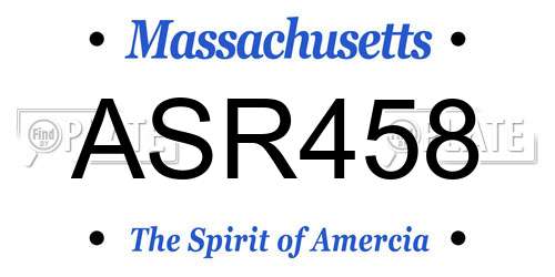 ASR458 Massachusetts License Plate
