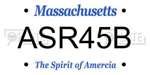 ASR45B Massachusetts License Plate