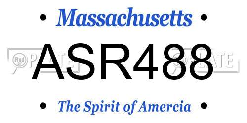 ASR488 Massachusetts License Plate