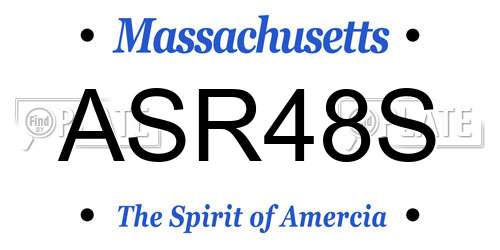 ASR48S Massachusetts License Plate