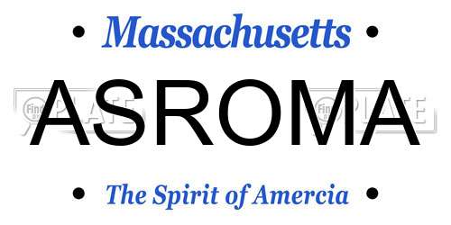 ASROMA Massachusetts License Plate