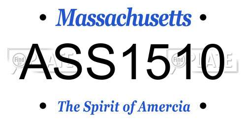 ASS1510 Massachusetts License Plate