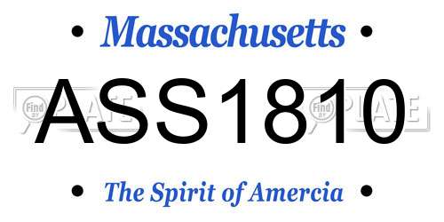 ASS1810 Massachusetts License Plate