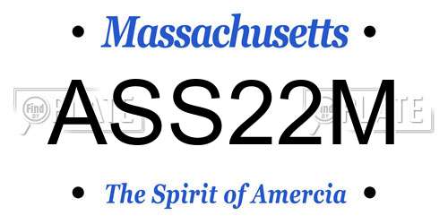 ASS22M Massachusetts License Plate
