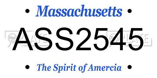 ASS2545 Massachusetts License Plate
