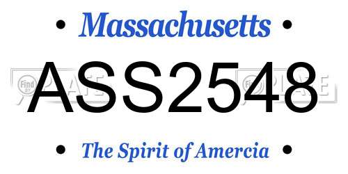 ASS2548 Massachusetts License Plate