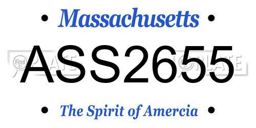 ASS2655 Massachusetts License Plate