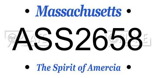 ASS2658 Massachusetts License Plate
