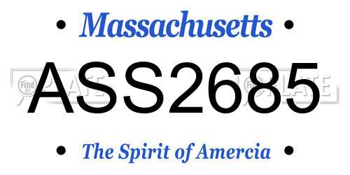 ASS2685 Massachusetts License Plate