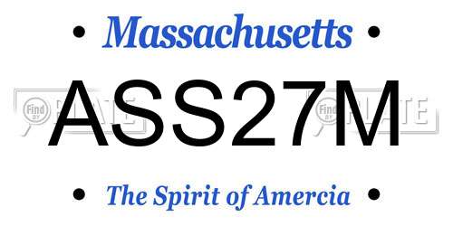 ASS27M Massachusetts License Plate
