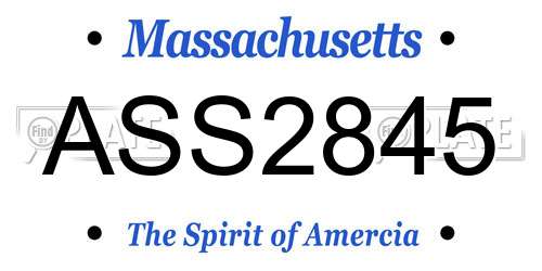 ASS2845 Massachusetts License Plate