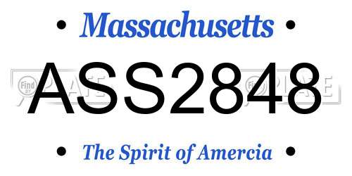 ASS2848 Massachusetts License Plate