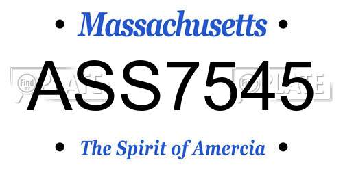 ASS7545 Massachusetts License Plate