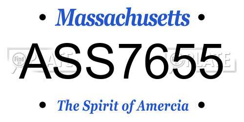 ASS7655 Massachusetts License Plate