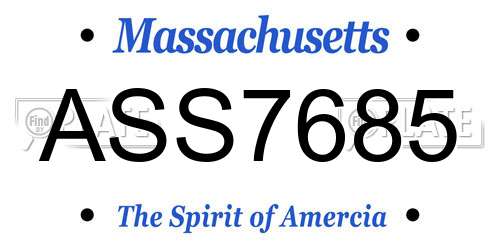 ASS7685 Massachusetts License Plate