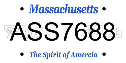 ASS7688 Massachusetts License Plate