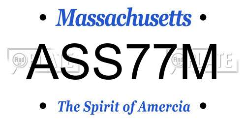ASS77M Massachusetts License Plate