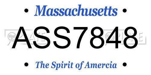 ASS7848 Massachusetts License Plate
