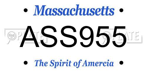 ASS955 Massachusetts License Plate