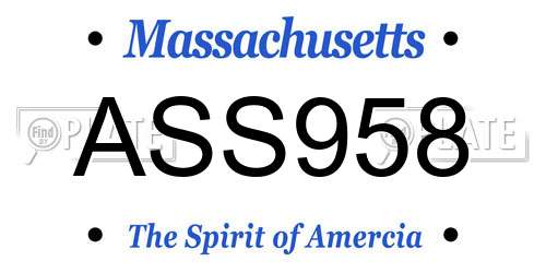ASS958 Massachusetts License Plate
