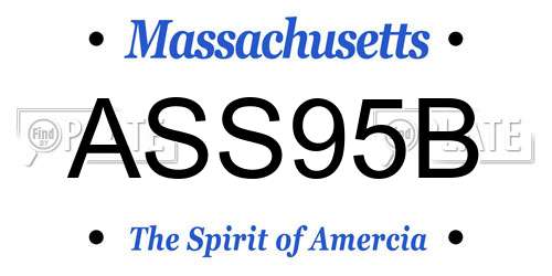 ASS95B Massachusetts License Plate