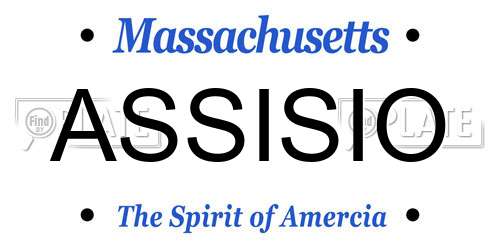 ASSISIO Massachusetts License Plate