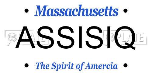ASSISIQ Massachusetts License Plate