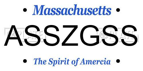 ASSZGSS Massachusetts License Plate