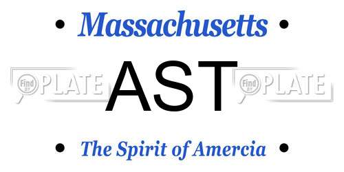 AST Massachusetts License Plate