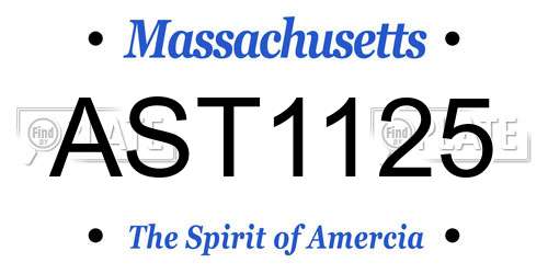 AST1125 Massachusetts License Plate