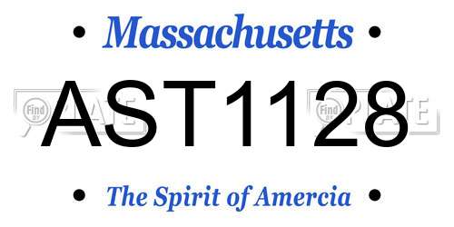 AST1128 Massachusetts License Plate